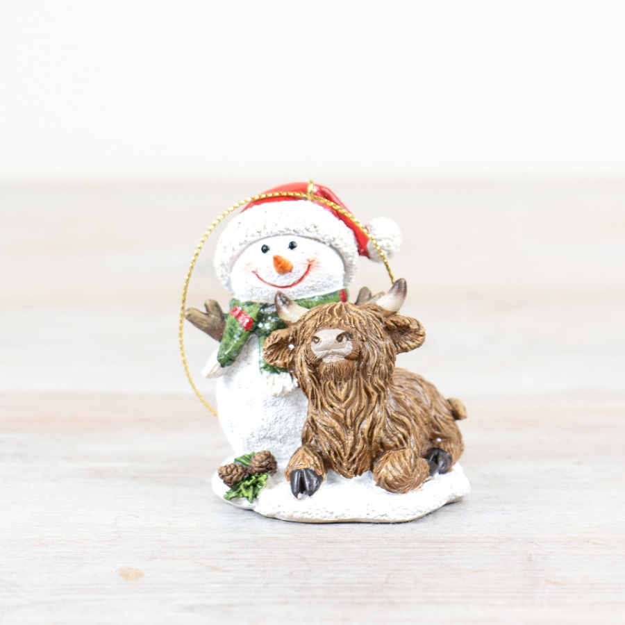 Snowman & Highland Cow Hanger