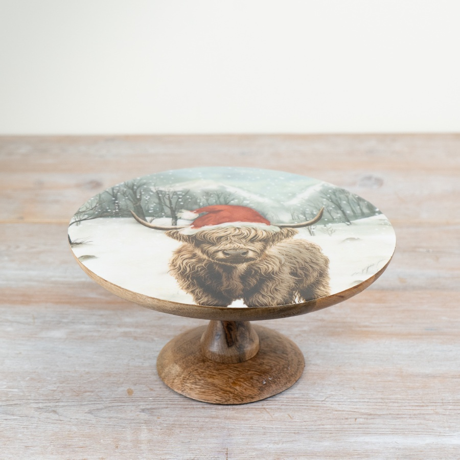 Festive Highland Cow Cake Stand