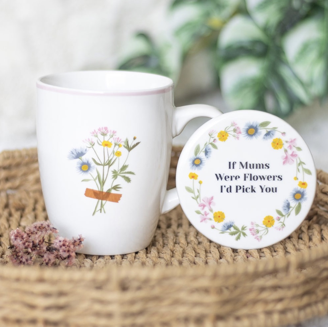 Mum Floral Mug & Coaster Set