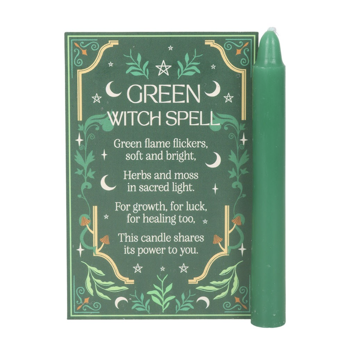 12 Green Witch Candles - Image 2