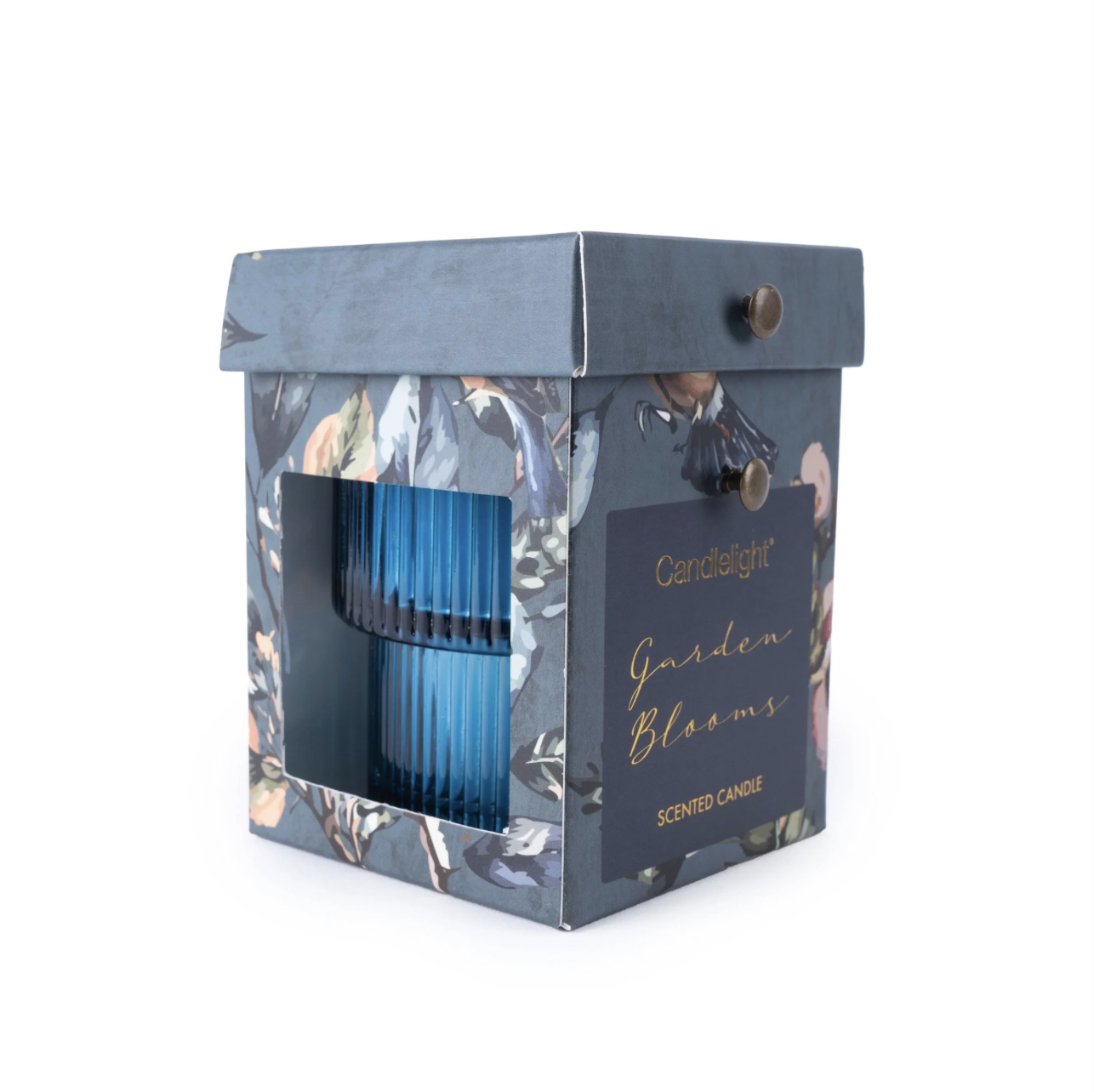 Small Blue Glass Candle