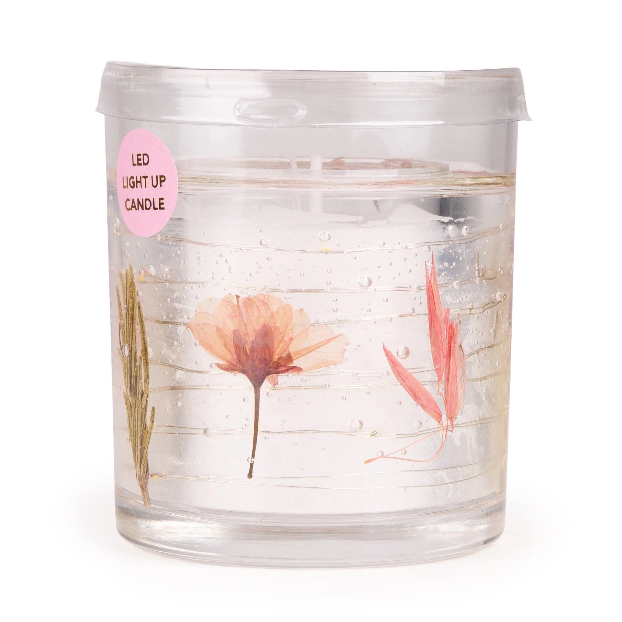 LED Pink Flower Candle